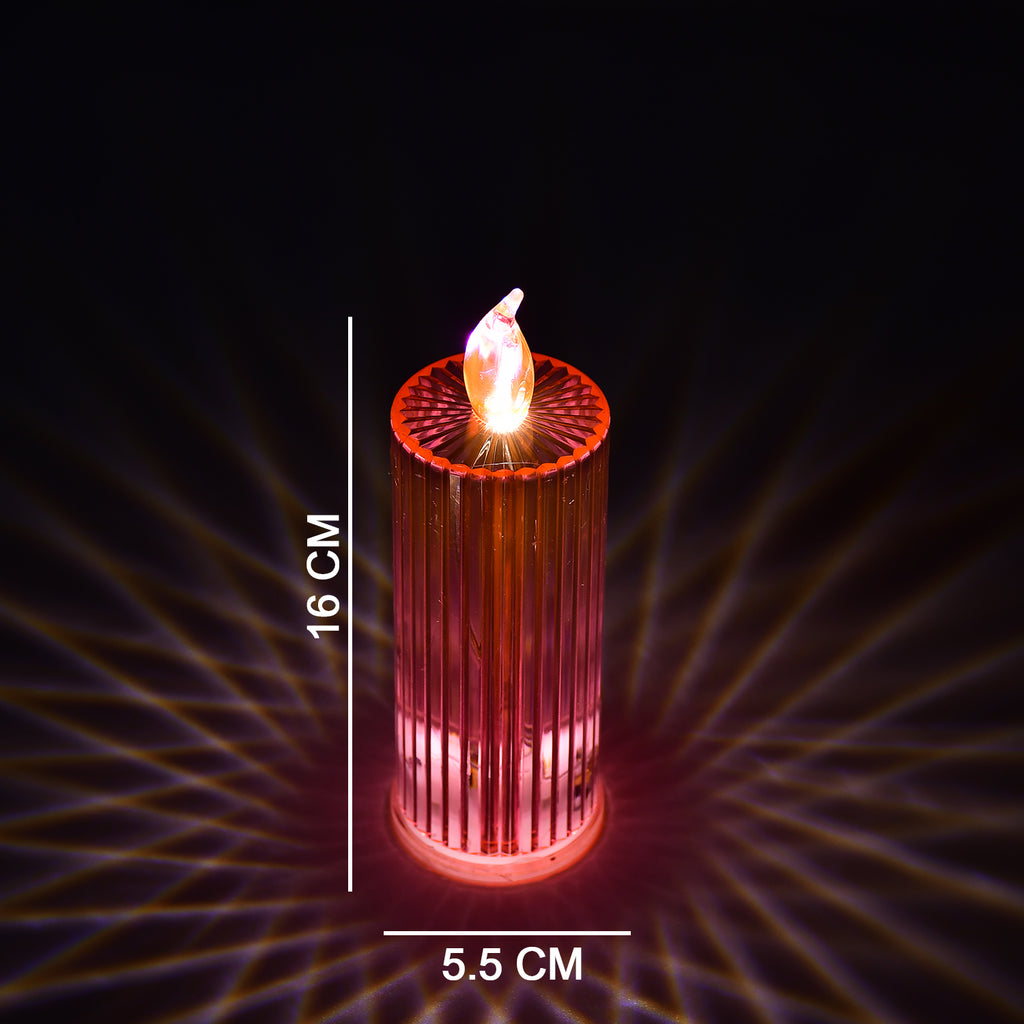 6243 Big Simple Candles For Home Decoration Crystal Candle Lights (Multicolor)