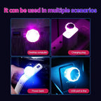 6819  Mix Color Diamond Shape Car Mini Usb Led Environmental Lights For Car And Home Decoration Led Light Mini Usb Led Night Lights Car Interior Atmosphere Lamp Car Light(White-color)