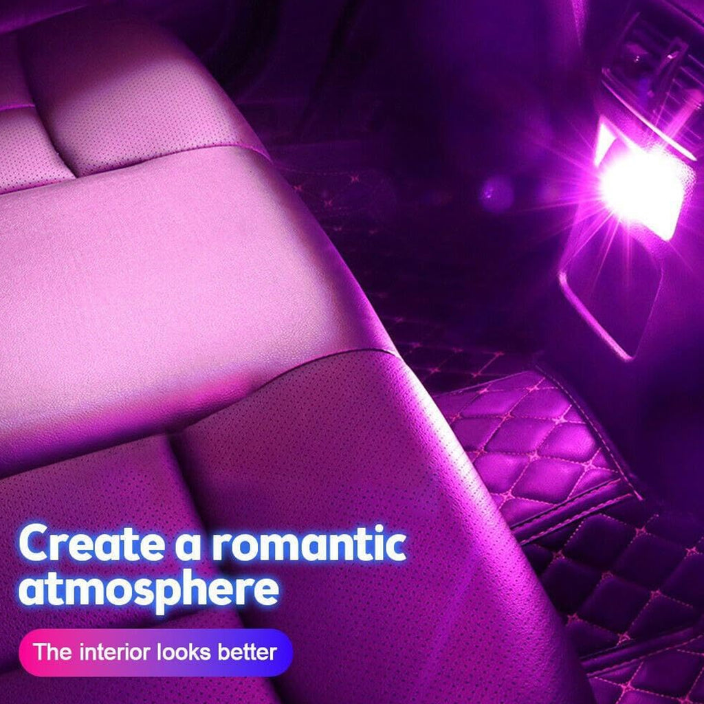 6819  Mix Color Diamond Shape Car Mini Usb Led Environmental Lights For Car And Home Decoration Led Light Mini Usb Led Night Lights Car Interior Atmosphere Lamp Car Light(White-color)