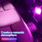 6819  Mix Color Diamond Shape Car Mini Usb Led Environmental Lights For Car And Home Decoration Led Light Mini Usb Led Night Lights Car Interior Atmosphere Lamp Car Light(White-color)