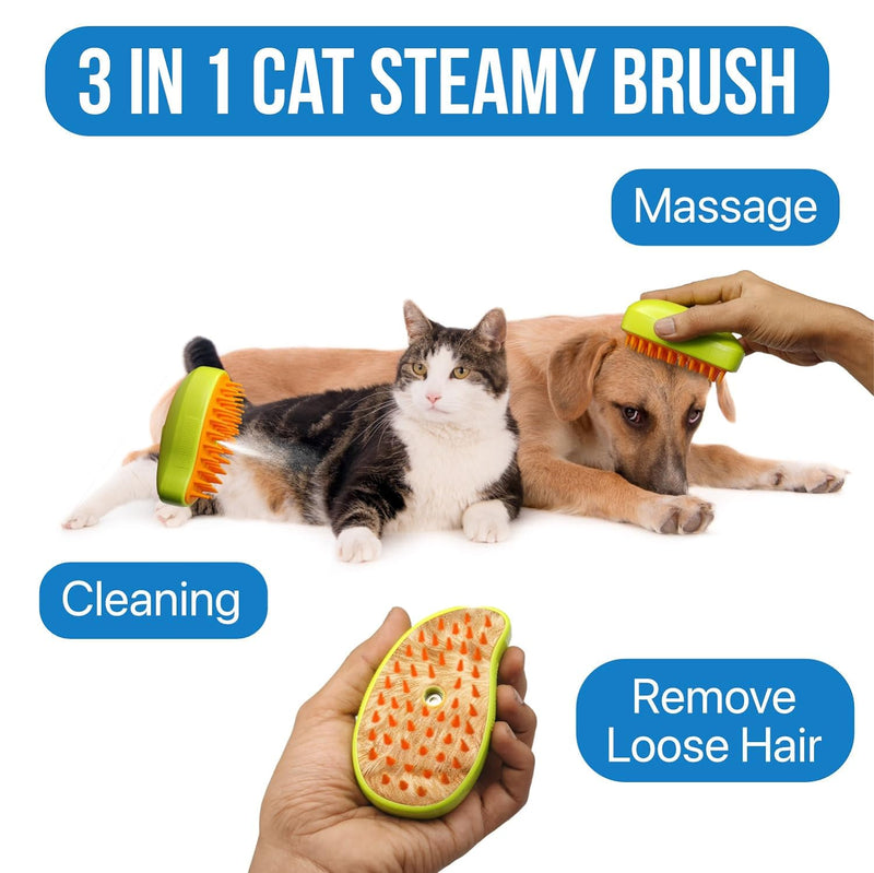 Three functions in one: massage, cleaning and loose-hair removal