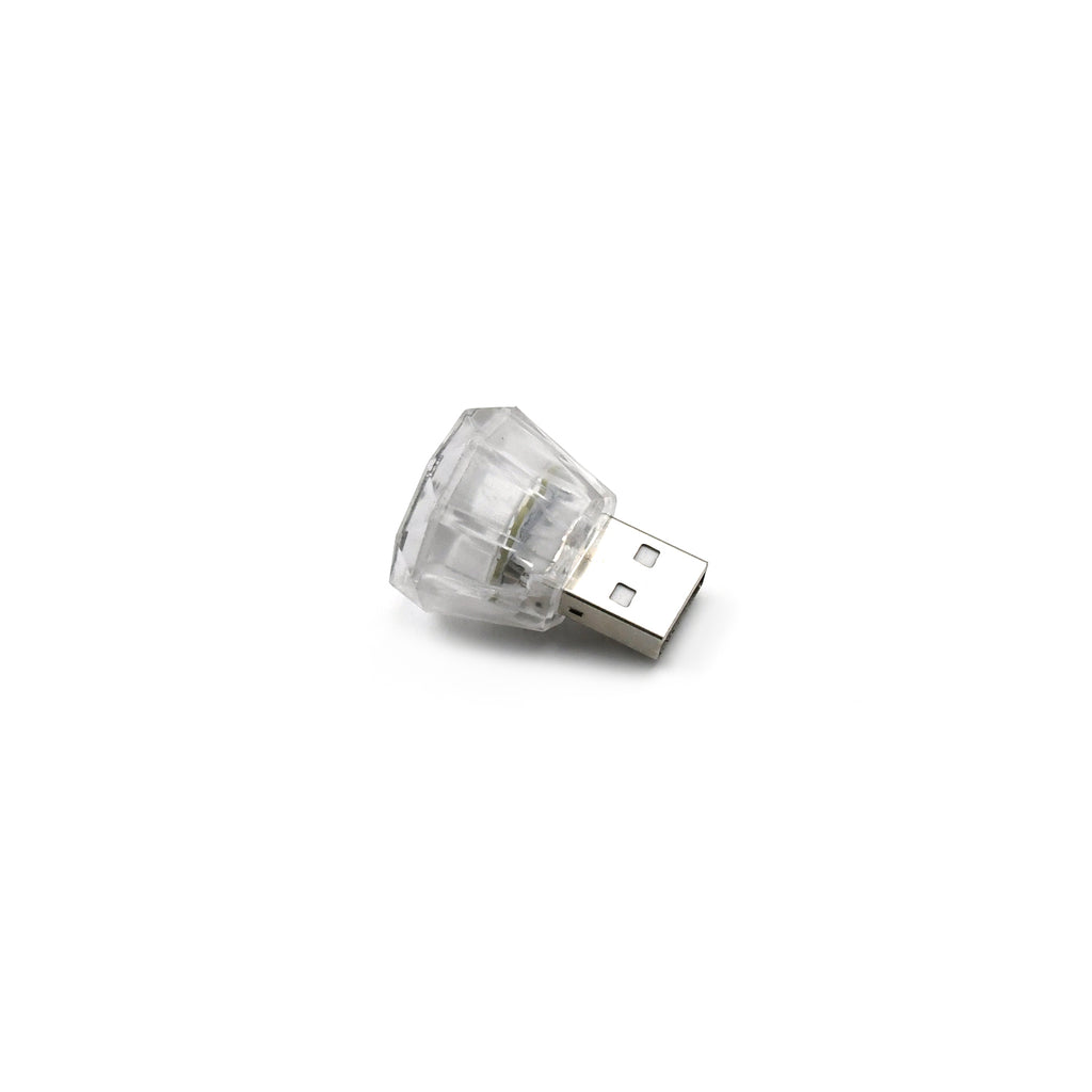 6819  Mix Color Diamond Shape Car Mini Usb Led Environmental Lights For Car And Home Decoration Led Light Mini Usb Led Night Lights Car Interior Atmosphere Lamp Car Light(White-color)