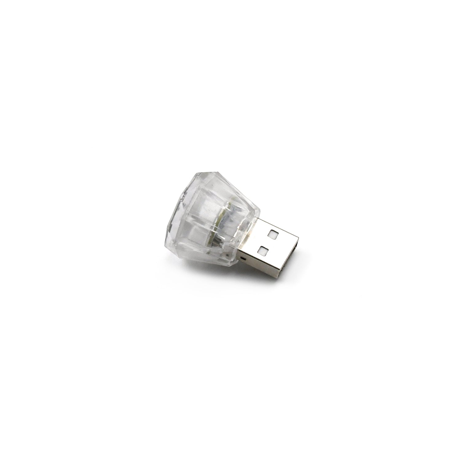 6819  Mix Color Diamond Shape Car Mini Usb Led Environmental Lights For Car And Home Decoration Led Light Mini Usb Led Night Lights Car Interior Atmosphere Lamp Car Light(White-color)