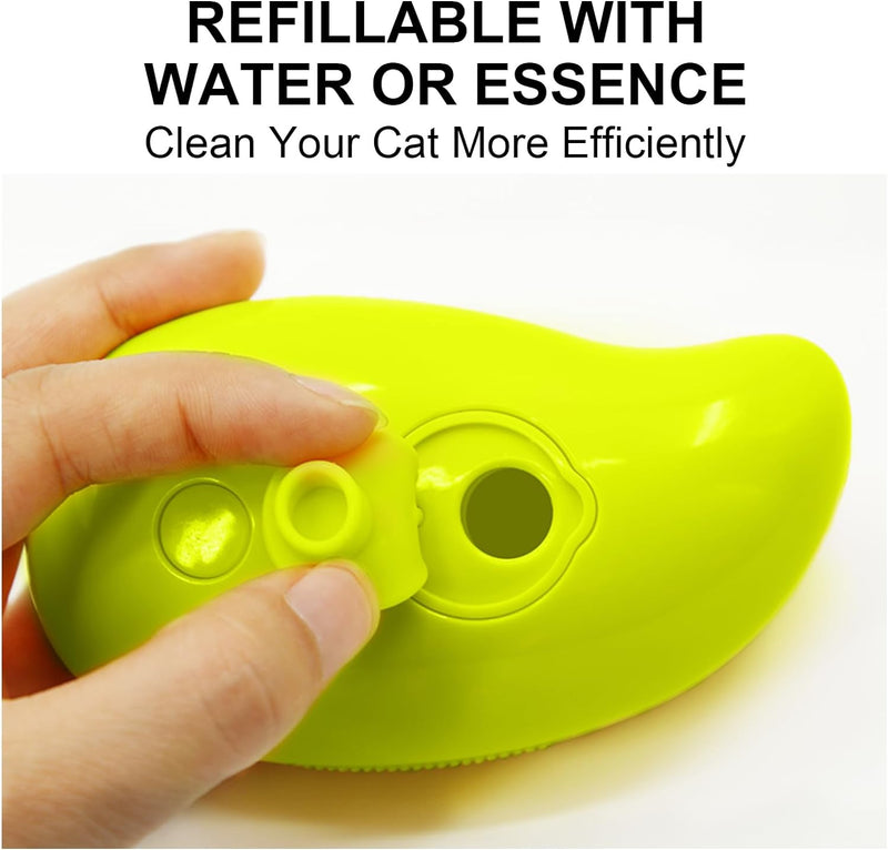 Refillable water tank on the steam grooming brush
